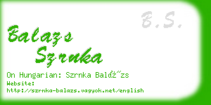 balazs szrnka business card